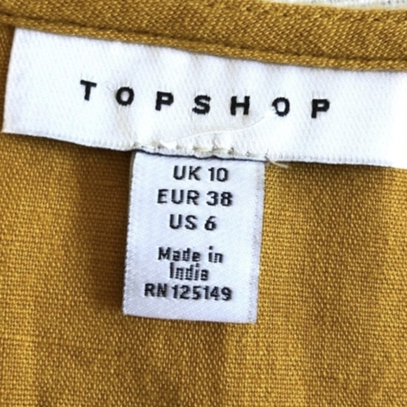 Topshop NWOT linen pinafore dress -size 6 - Picture 6 of 12